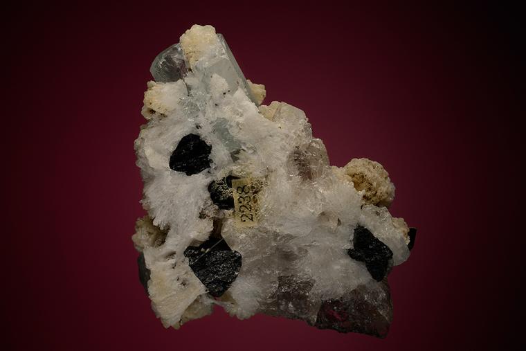 APATITE with BERYL and SCHORL on ALBITE var. Cleavelandite