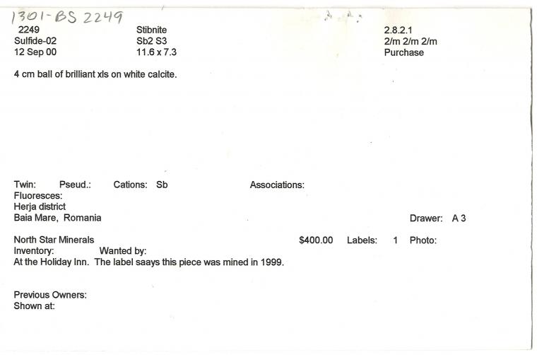 STIBNITE on CALCITE