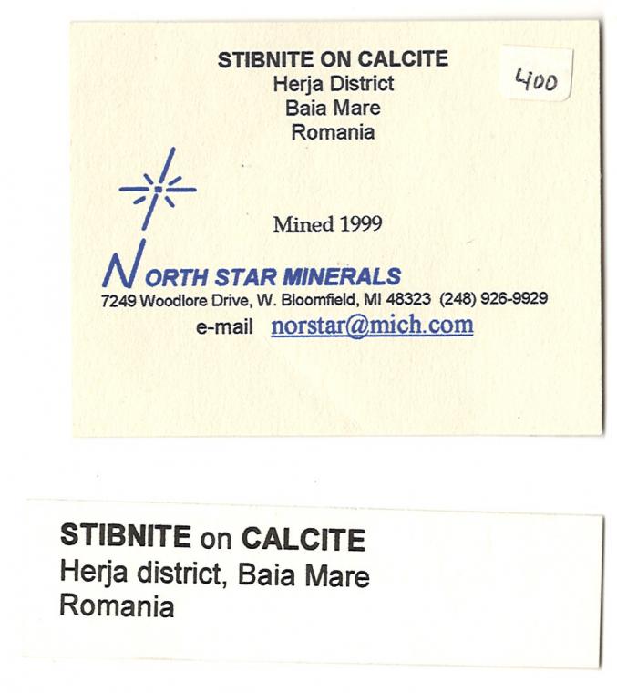 STIBNITE on CALCITE