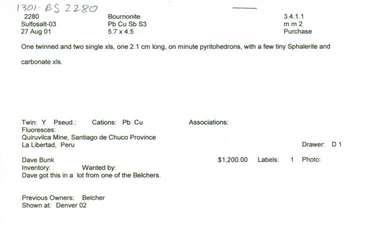 BOURNONITE on PYRITE