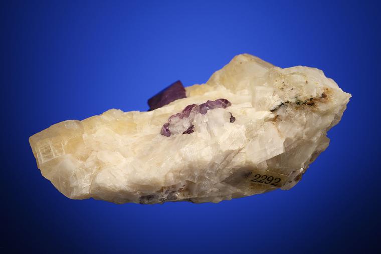 CORUNDUM var. Sapphire in CALCITE