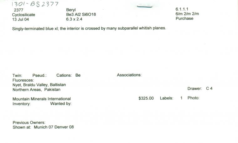 BERYL var. Aquamarine