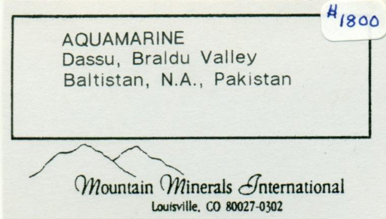 BERYL var. Aquamarine