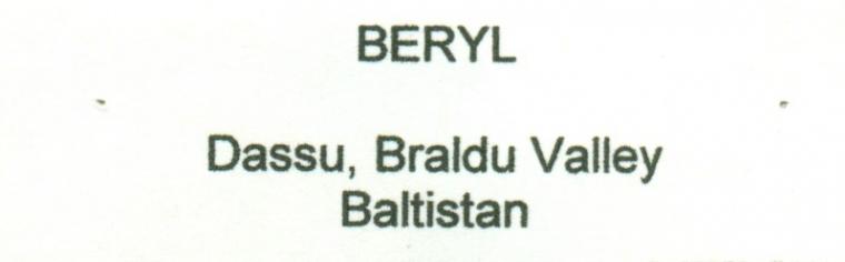 BERYL var. Aquamarine