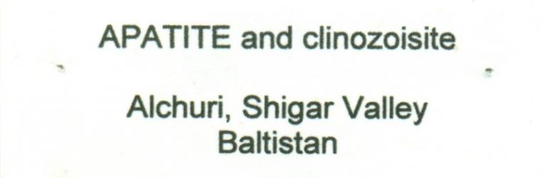 APATITE with CLINOZOISITE