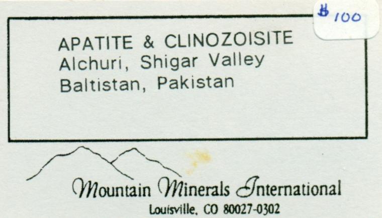 APATITE with CLINOZOISITE