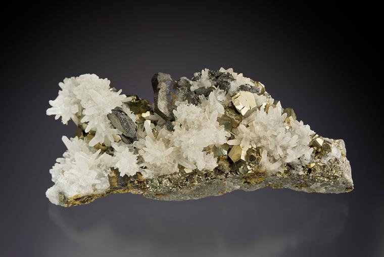 BOURNONITE with PYRITE and QUARTZ