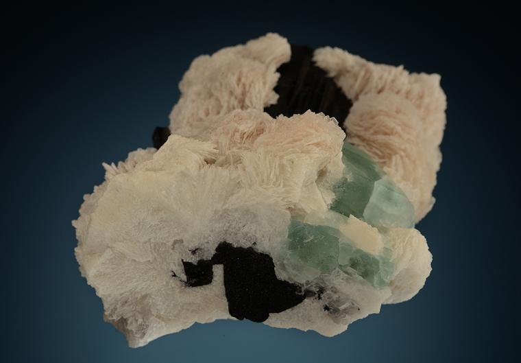 SCHORL with FLUORITE and ALBITE var. Cleavelandite