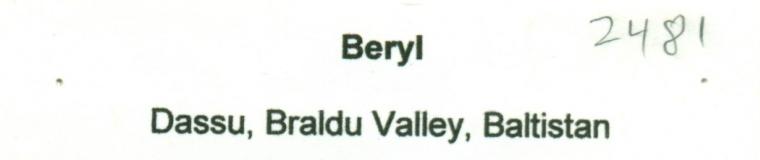 BERYL var. Aquamarine