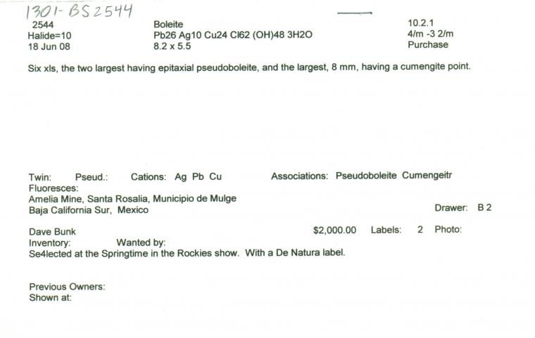 BOLEITE with PSEUDOBOLEITE and CUMENGEITE