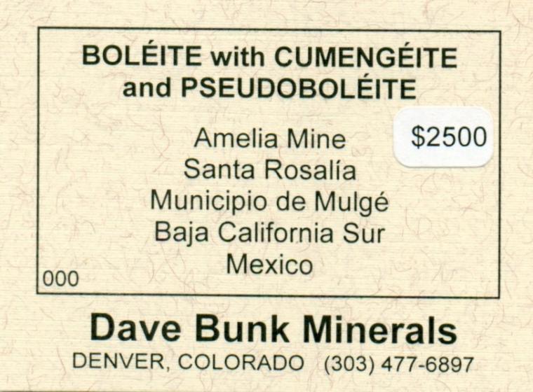 BOLEITE with PSEUDOBOLEITE and CUMENGEITE