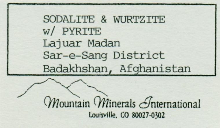 SODALITE with WURTZITE and PYRITE