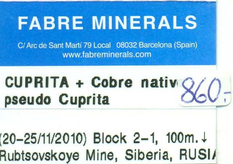 CUPRITE with COPPER after CUPRITE