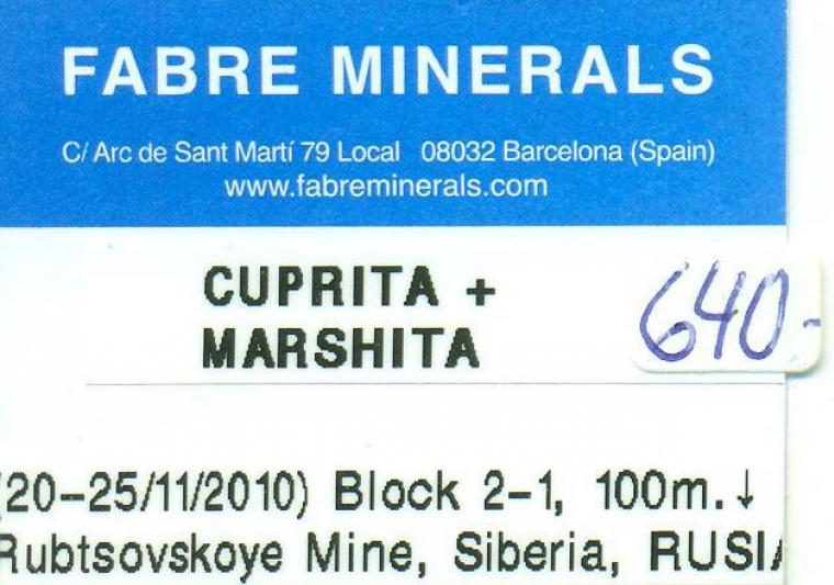 CUPRITE with MARSHITE