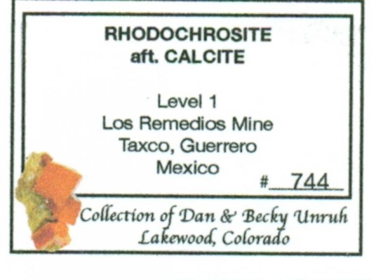 RHODOCHROSITE after CALCITE