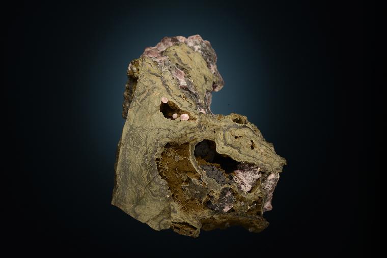 RHODOCHROSITE with FLUORITE and ARSENOPYRITE