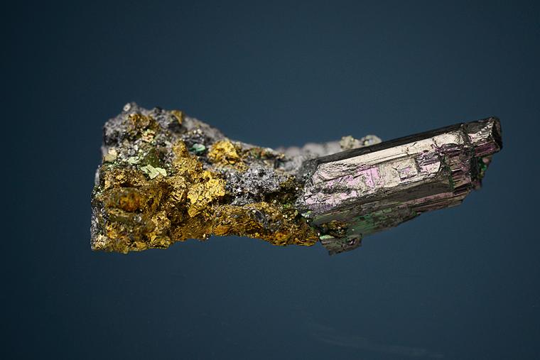 STEPHANITE with CHALCOPYRITE on GALENA