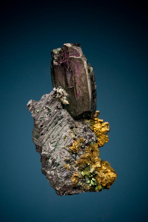 STEPHANITE with CHALCOPYRITE on GALENA