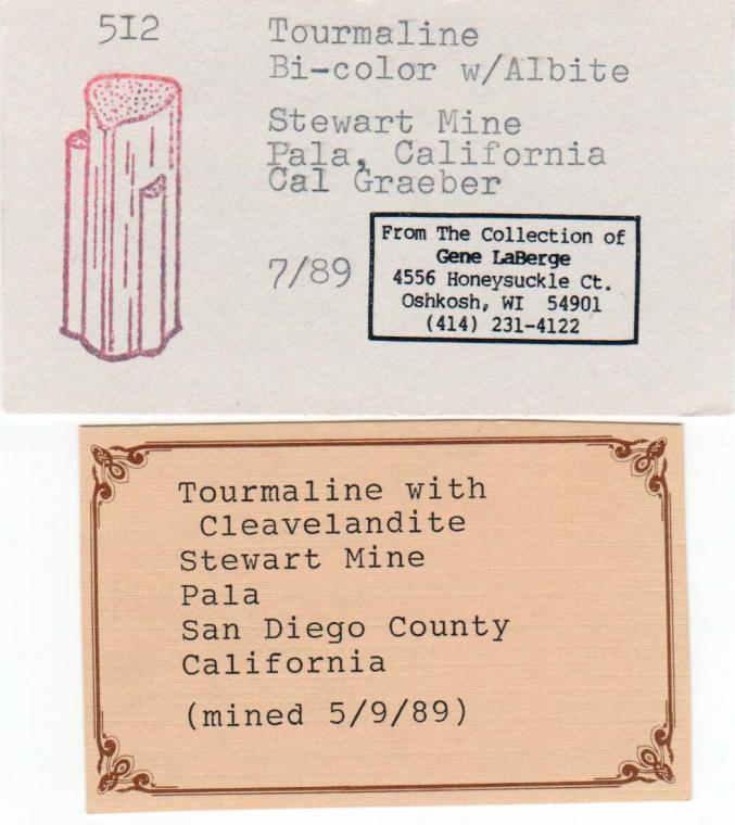 ELBAITE with ALBITE var. Cleavelandite (repaired)