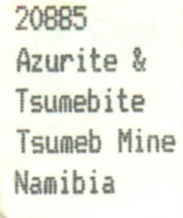 AZURITE on TSUMEBITE (type locality)