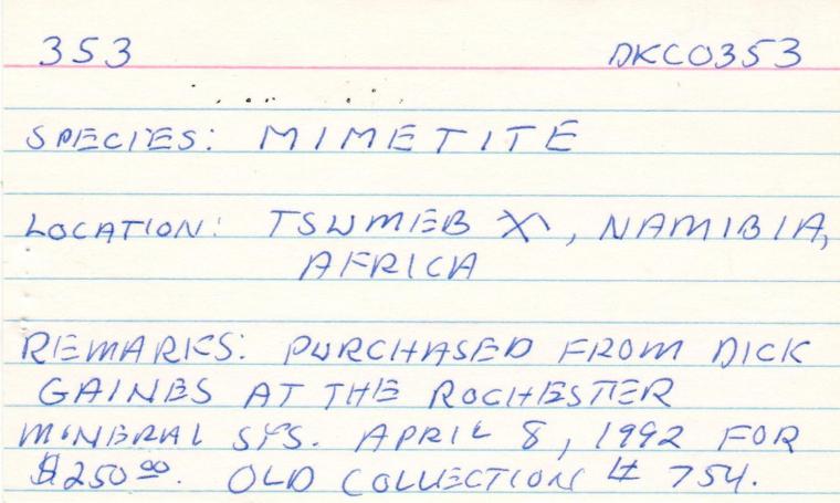 MIMETITE with WULFENITE