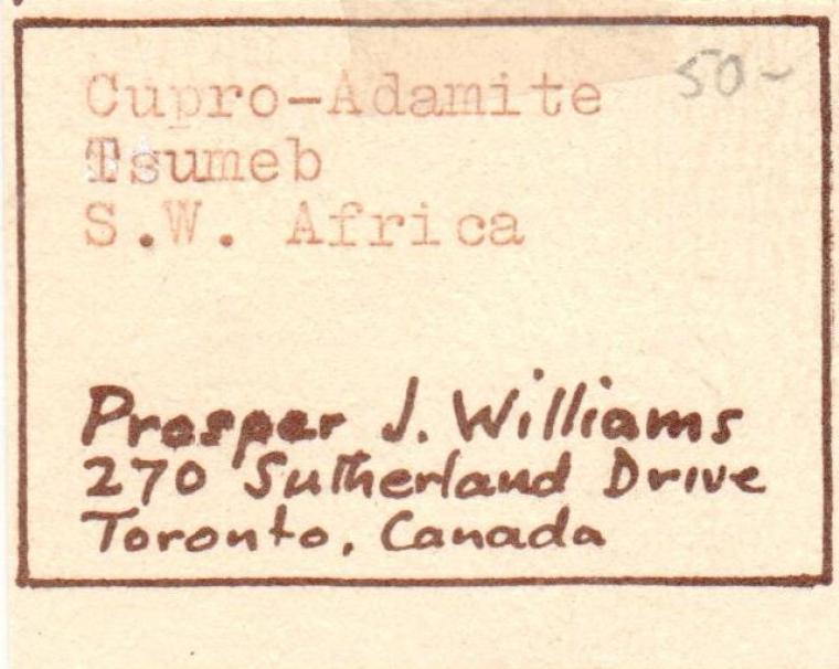 Cuprian ADAMITE on OLIVENITE