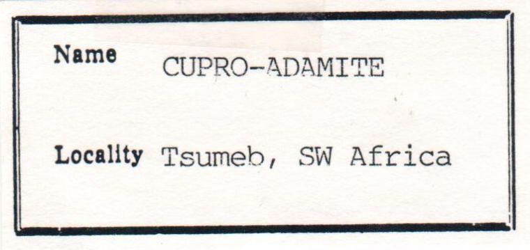 Cuprian ADAMITE on OLIVENITE