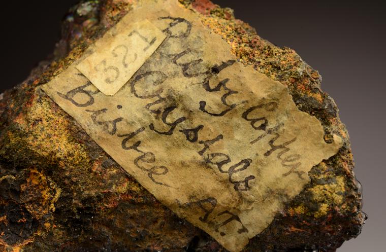 CUPRITE with DELAFOSSITE on GOETHITE