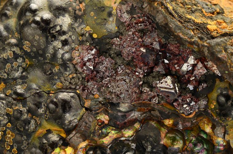 CUPRITE with DELAFOSSITE on GOETHITE