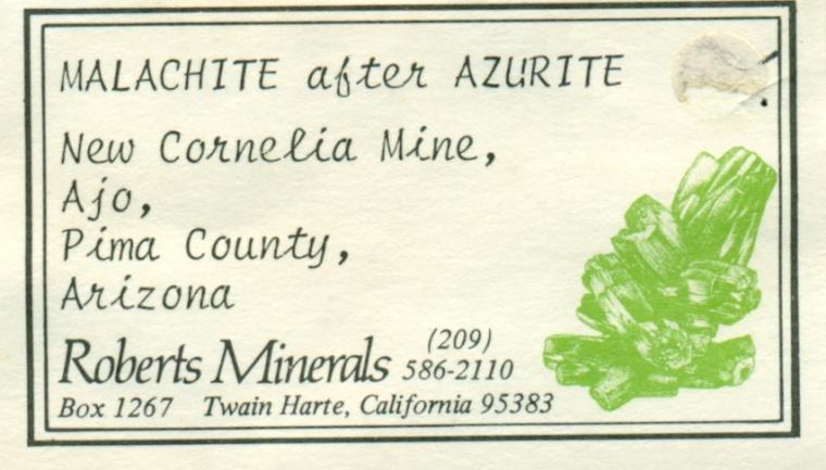 MALACHITE after AZURITE