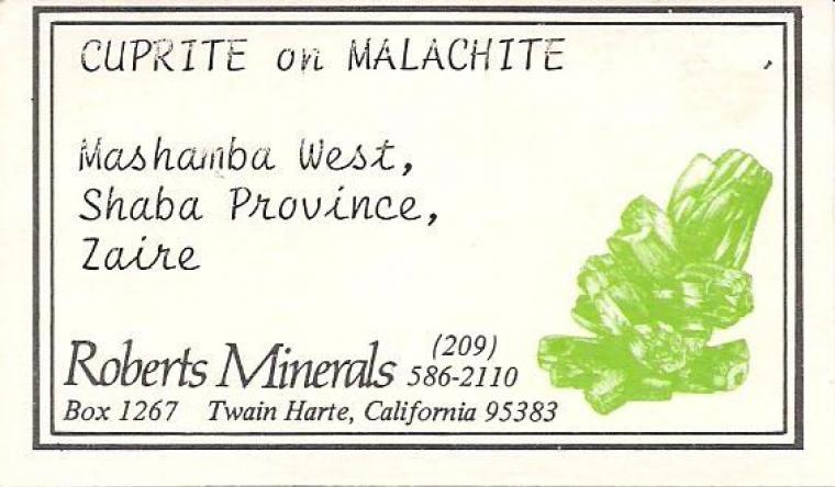 CUPRITE on MALACHITE