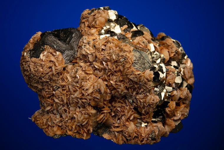 PYRITE with SPHALERITE and SIDERITE