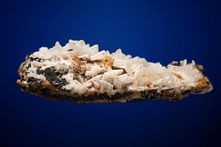 BARITE with ACANTHITE on SIDERITE