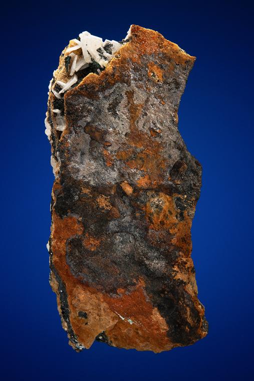 BARITE with ACANTHITE on SIDERITE