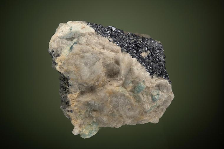 MOLYBDENITE on QUARTZ and BERYL var. Aquamarine