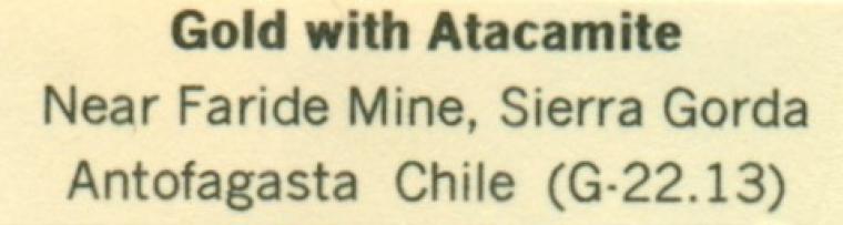 GOLD with ATACAMITE