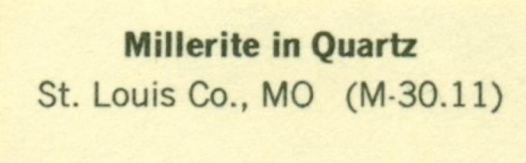 MILLERITE on QUARTZ