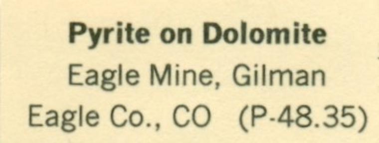 PYRITE on DOLOMITE
