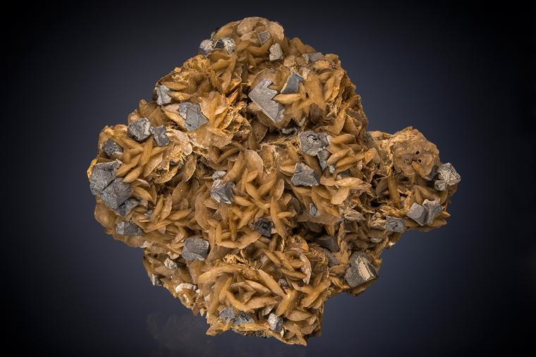 GALENA on SIDERITE