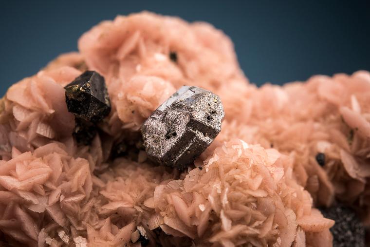 RHODOCHROSITE with GALENA