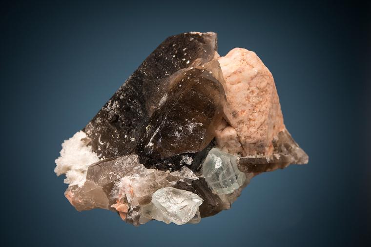 TOPAZ with QUARTZ var. Smoky and MICROCLINE