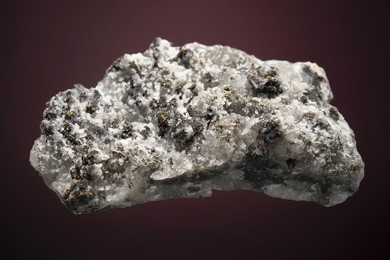 GOLD with SPHALERITE and PYRITE on QUARTZ