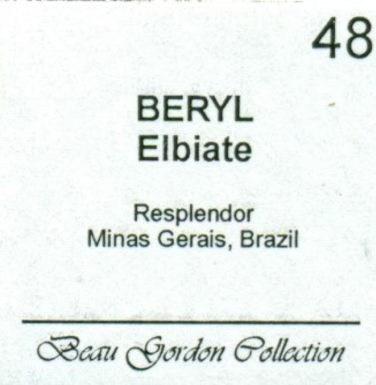 BERYL var. Goshenite with ELBAITE