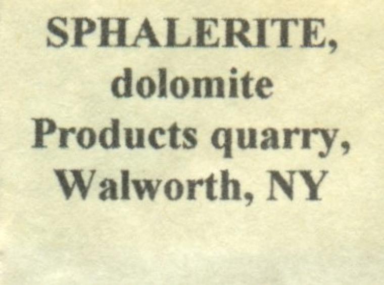 SPHALERITE on DOLOMITE