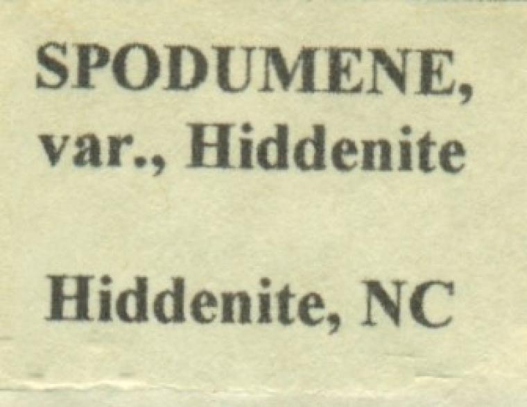 SPODUMENE var. Hiddenite