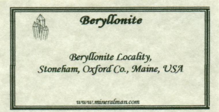 BERYLLONITE (type locality)
