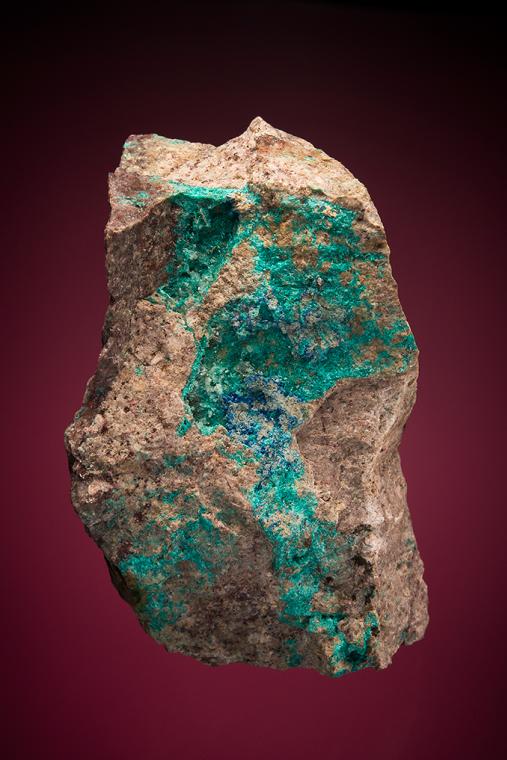 AJOITE with SHATTUCKITE, CALCITE and BARITE