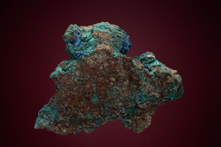 AJOITE with SHATTUCKITE and CALCITE