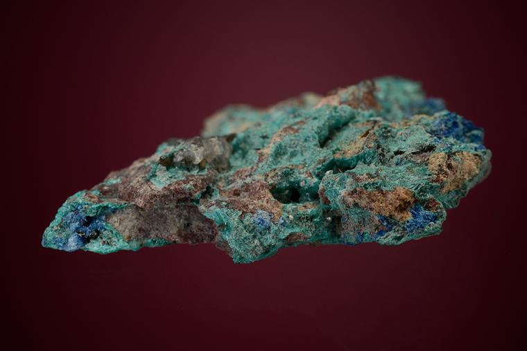 AJOITE with SHATTUCKITE and CALCITE