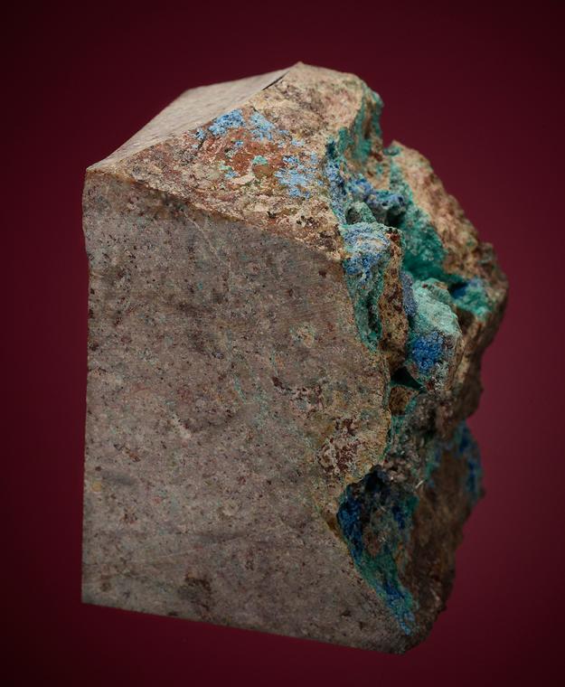 AJOITE with SHATTUCKITE and CALCITE